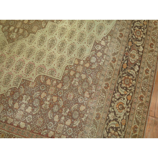 Antique Persian Tabriz Rug Herati Pattern in Brown and Cinnamon Tones - 9'1" x 12'11" For Sale - Image 13 of 18