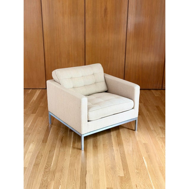 Vintage Florence Knoll Relaxed Two-Seater Sofa Neutral Ivory For Sale - Image 10 of 10