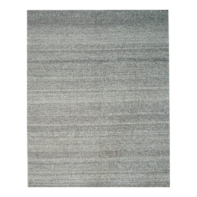 4x6 Louie Harlow Gray Solid Open Field Modern Handmade Wool Carpet Rug For Sale