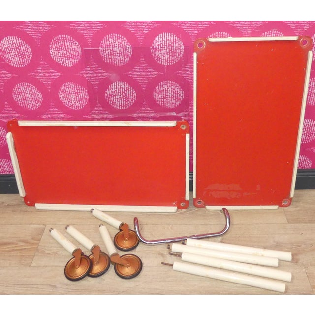 Vintage Bar Cart Tea Cart Red-White Dinette, 1970s For Sale - Image 10 of 13