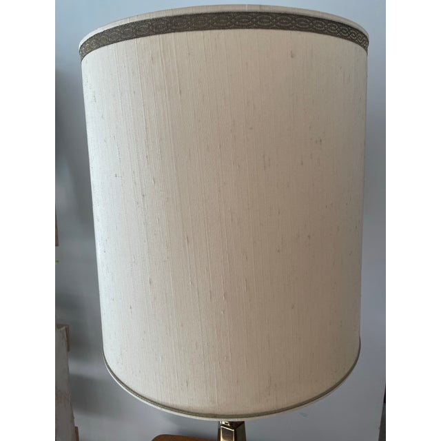 Vintage Large Brass Stiffel Table Lamp With Shade For Sale - Image 10 of 12