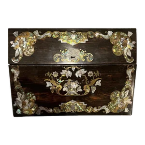 Mid 19th Century English Writing Desk With Mother of Pearl and Abalone