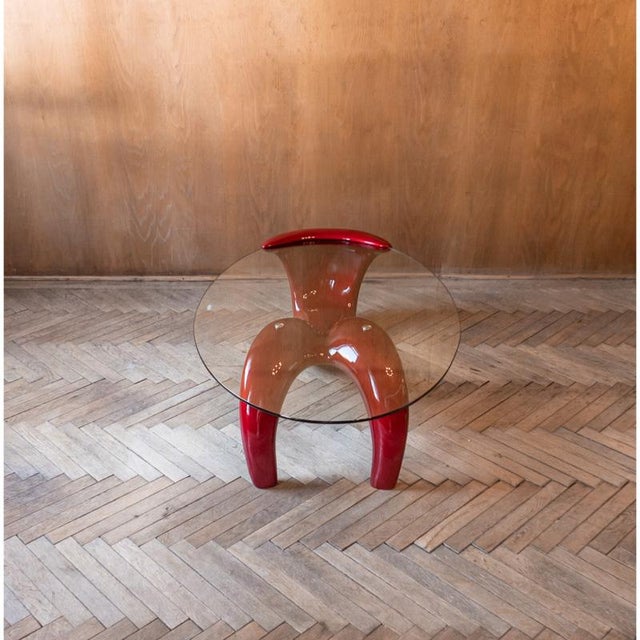 Postmodern Red Coffee Table, 1980s For Sale - Image 4 of 15