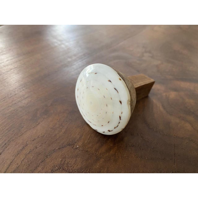 Andrianna Shamaris Shell and Teak Wood Door Knob For Sale - Image 9 of 18