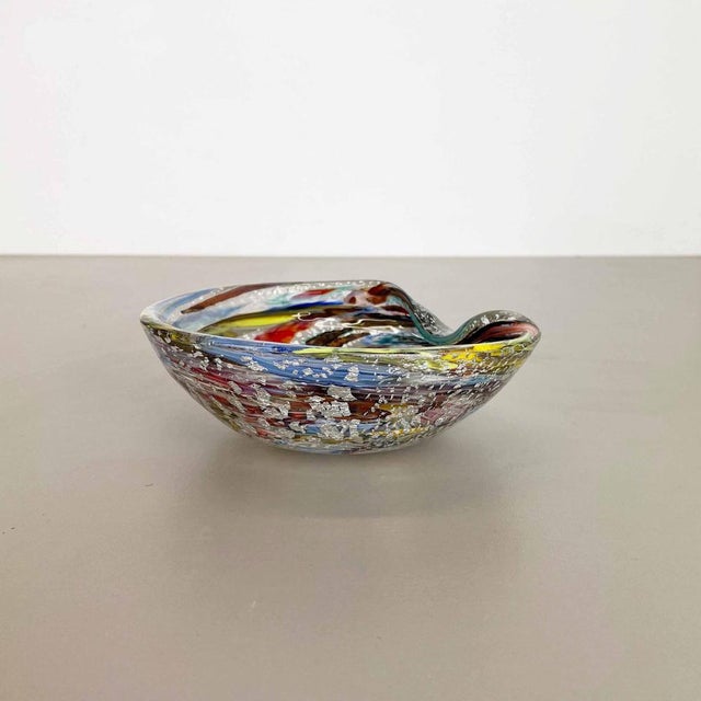 Silver Flakes Murano Glass Ashtray from Dino Martens, Italy, 1960s For Sale - Image 6 of 18