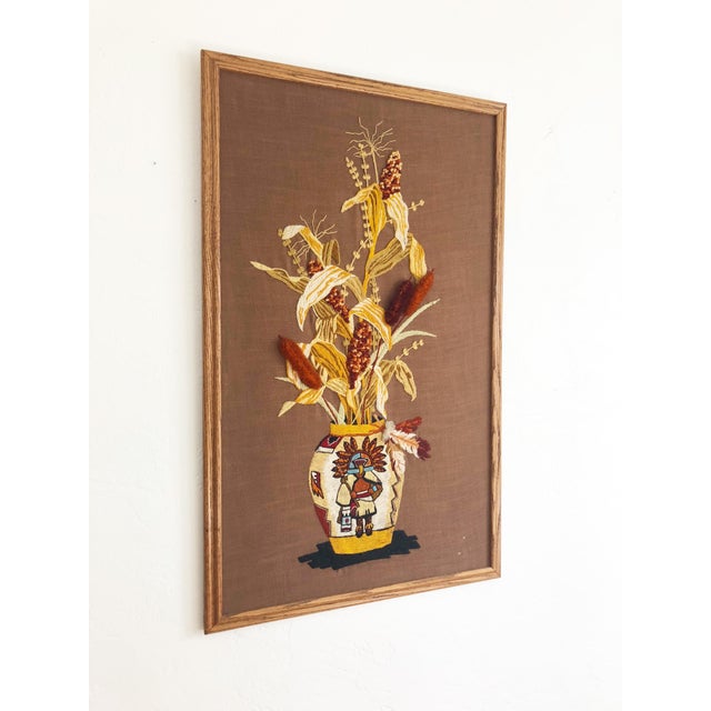 Large Vintage Southwestern Embroidery Wall Hanging Chairish