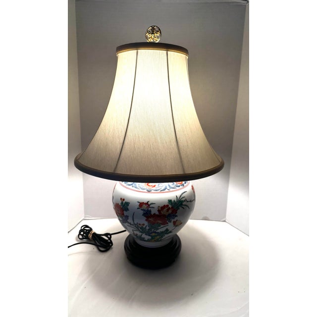 Red Vintage Chinese Porcelain Ginger Jar Lamp by Wildwood For Sale - Image 8 of 8