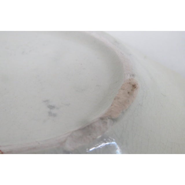 Antique White Porcelain Trinket Dish Ashtray Agrigento Italy Temple of Concordia Motif 4873b For Sale - Image 8 of 12