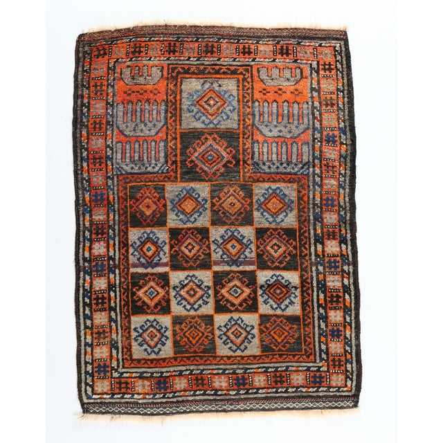 This is a exceptional vintage handmade Double Knotted child Prayer rug..i can say the wool is very soft it is shiny. you...