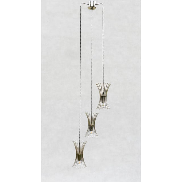 Space Age Chrome 3-Light Cascade Chandelier, 1970s For Sale - Image 10 of 10