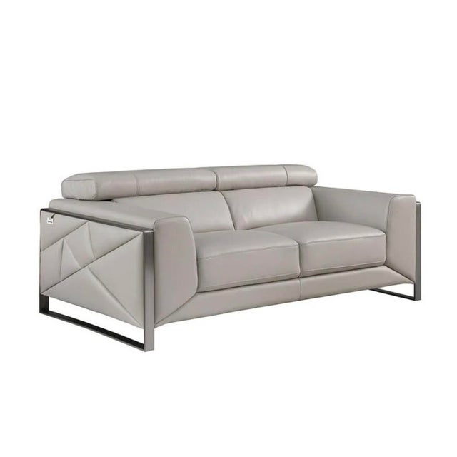 Early 21st Century Giorgio Modern Italian Leather 3-Piece Sofa Set - Light Grey | Mi-989 For Sale - Image 5 of 5
