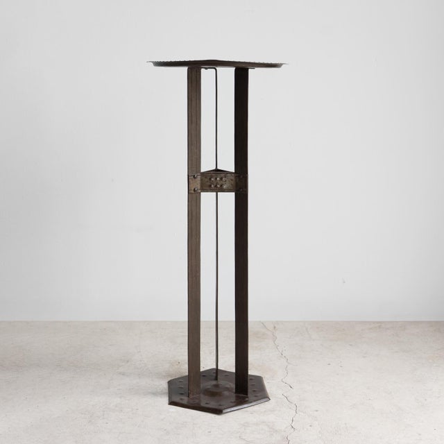 Brown Antique Secessionist Arts and Crafts Iron Side Table by Hugo Berger for Goberg, C. 1900 For Sale - Image 8 of 17