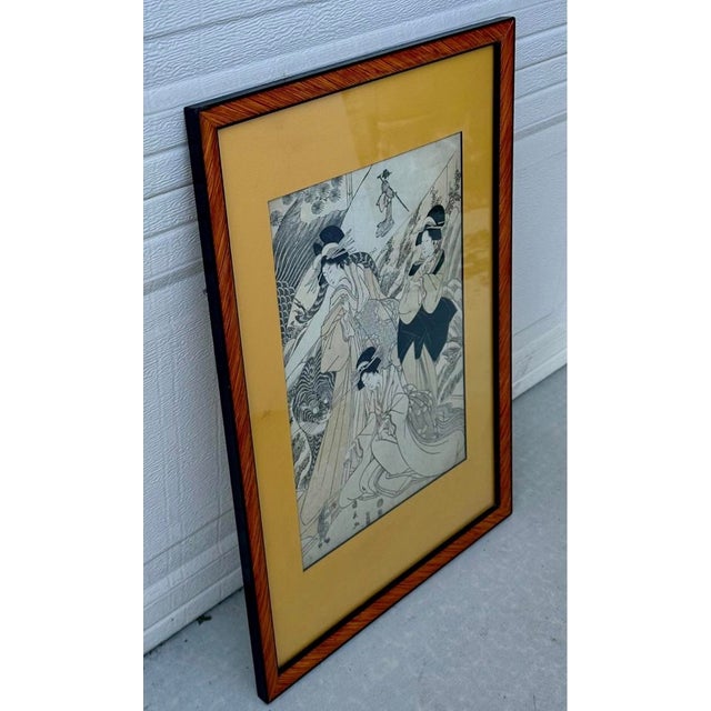 Early 19th Century Right Panel of Utagawa Kuninaga’s Woodblock Print Triptych For Sale - Image 15 of 18