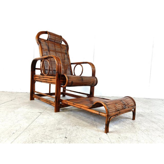 Wood Mid-Century Rattan and Bamboo Garden Chair, 1950s For Sale - Image 7 of 18