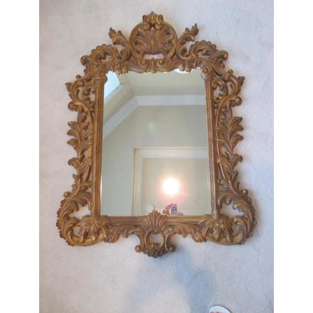 Mid 20th Century Vintage Mid 20th Century Gold Ornate Mirror For Sale - Image 5 of 9