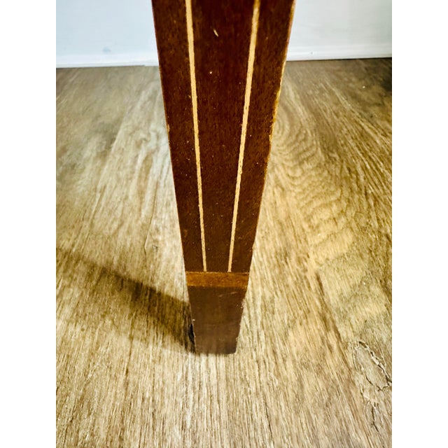 Vintage Federal Style Banded Mahogany Bowfront Sideboard- 50”x39.5”x22” For Sale - Image 11 of 12