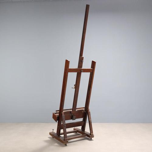 Large Painters Easel Walnut Painted Beech Italy Xx Century For Sale - Image 12 of 15