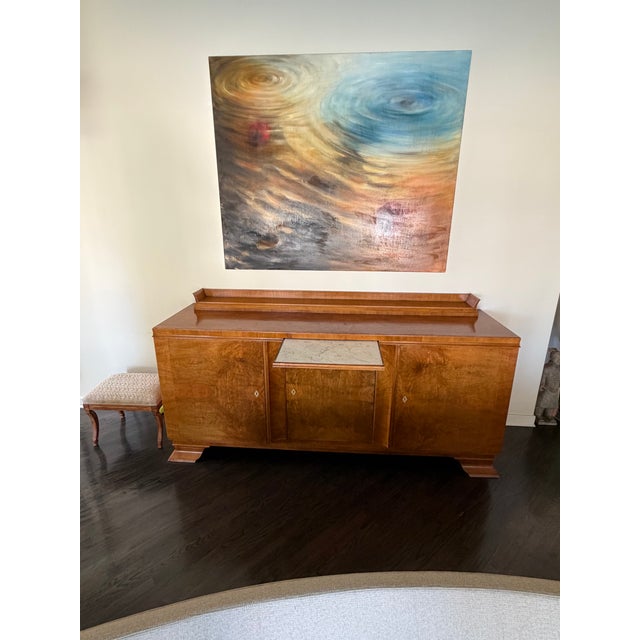 Art Deco Large 1920s Walnut Buffet For Sale - Image 3 of 12