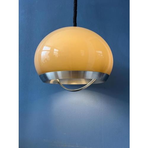 Vintage Space Age Mushroom Pendant Lamp from Dijkstra For Sale - Image 3 of 13