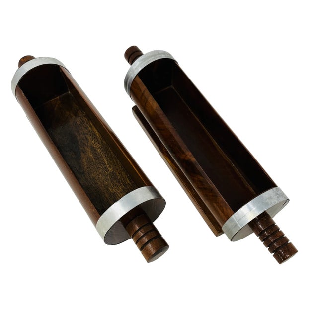 Vintage Tabletop Rolling Pin Planters or Spice Racks - a Pair For Sale - Image 4 of 13