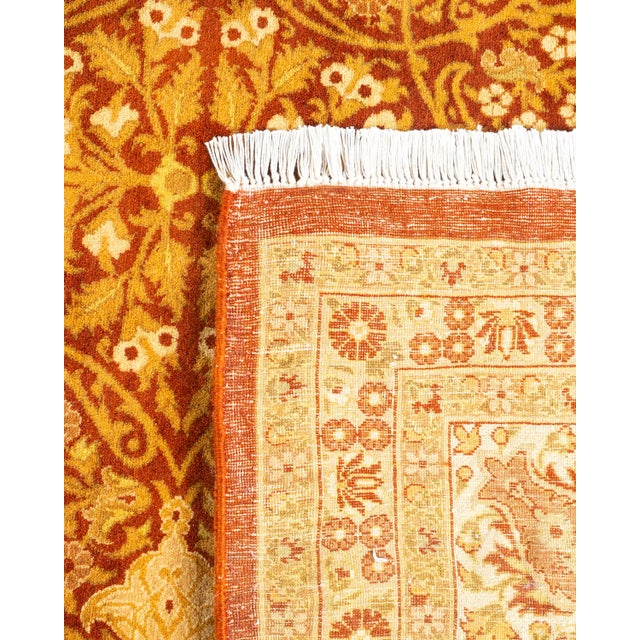 2000 - 2009 Mogul, One-of-a-Kind Hand-Knotted Area Rug - Orange, 8' 0" x 15' 10" For Sale - Image 5 of 8