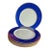 Vintage Stylish Bone China Dinner Plates With Wide Cobalt Blue Border by Kathy Hardwick for Mikasa - Set of 6 For Sale