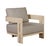 Wood Paradiso Outdoor Solid Teak Wood Chair Natural Look - Gray Fabric For Sale - Image 7 of 12
