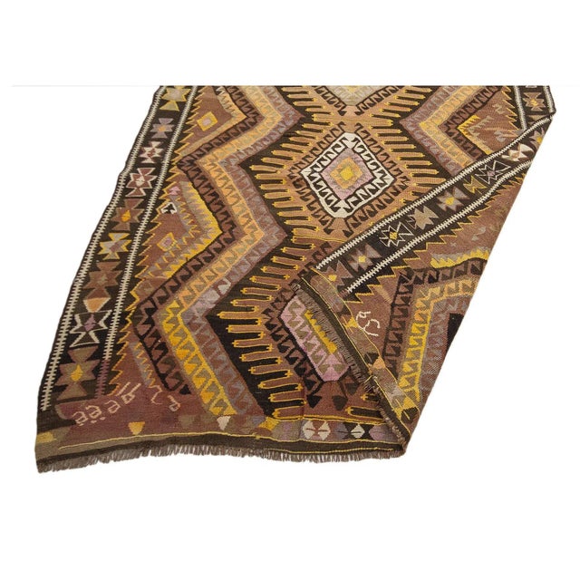 Mid 20th Century Vintage Turkish Kars Kilim Rug For Sale - Image 5 of 7