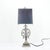 Two-light brushed metal table lamp, in the style of the "Hudson" model produced by Maison Charles in the 1970s. Cut steel...
