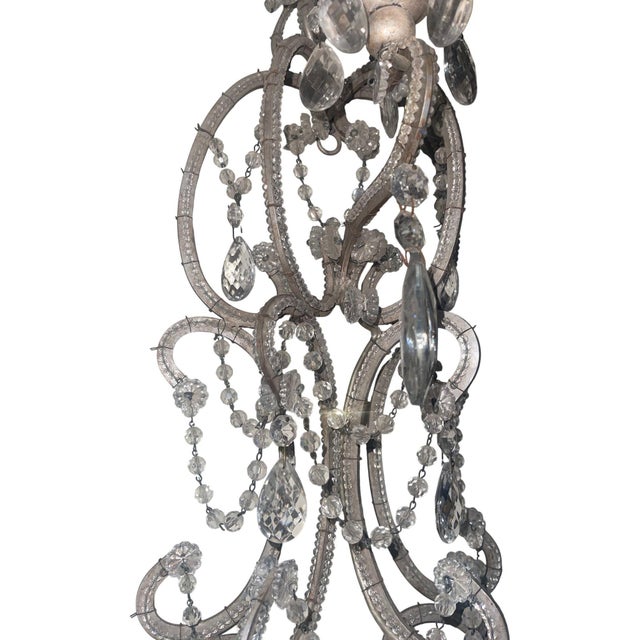 Mid-20th Century Italian Crystal Beaded Wall Sconces - a Pair For Sale - Image 9 of 9