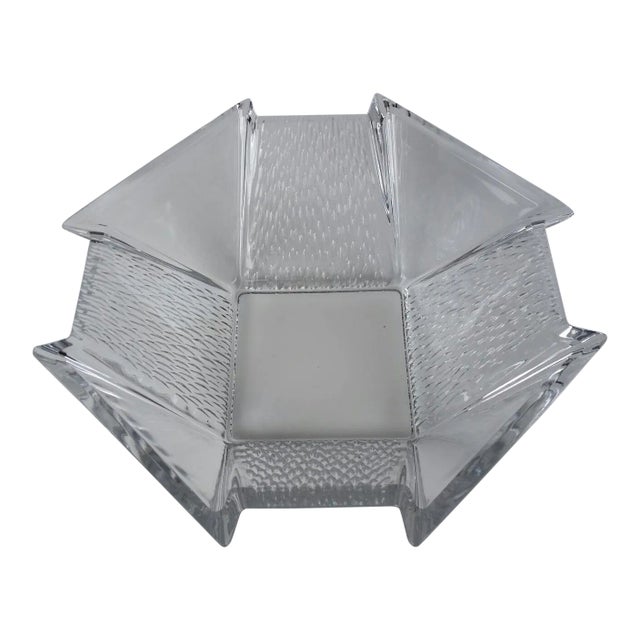 Mid-Century Geometric Glass Bowl For Sale