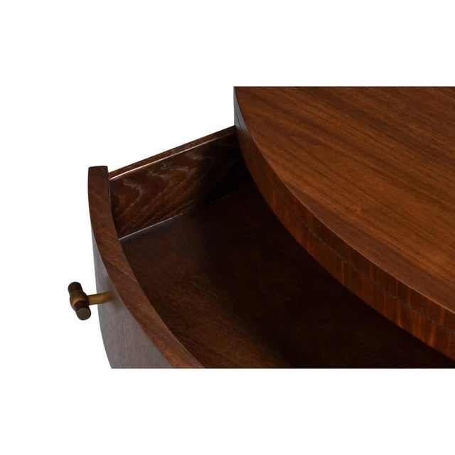 Brown Large Mid-Century Modern Round Coffee Table For Sale - Image 8 of 11