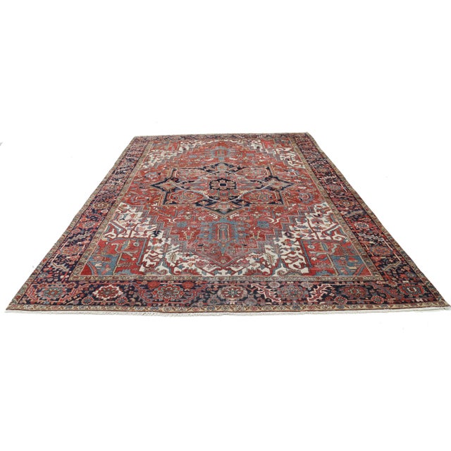 Traditional Pasargad Persian Antique Heriz Rug For Sale - Image 3 of 4