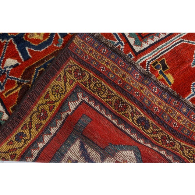 Authentic Persian Bakhtiari Red Handmade Wool Rug For Sale In New York - Image 6 of 8