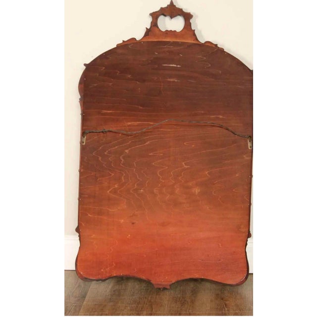 Rococo Antique Rococo-Style Hand Carved Mahogany Wall Mirror For Sale - Image 3 of 4