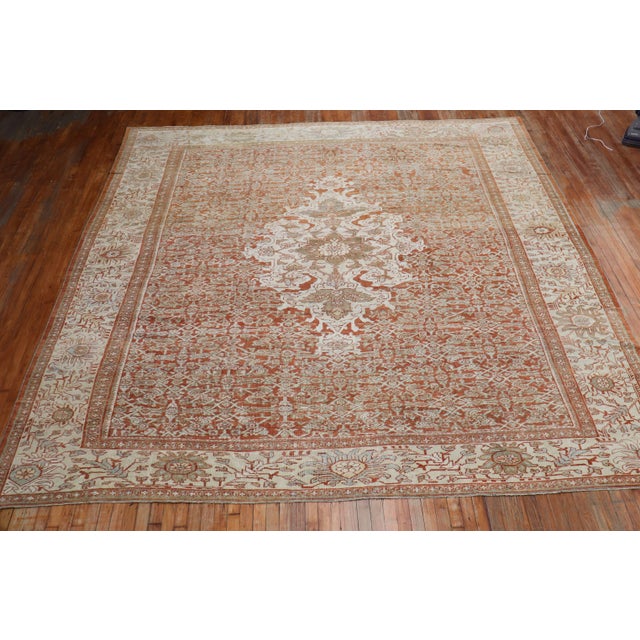 Early 20th Century Antique Oversize Square Persian Mahal Sultanabad Rug For Sale - Image 5 of 11