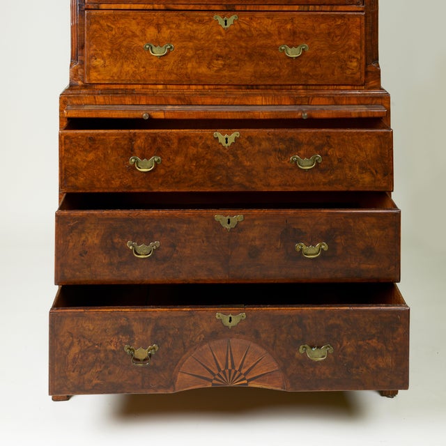 Brown George II Burr Walnut Chest on Chest For Sale - Image 8 of 10