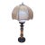Vintage 70's Tropical Bamboo Lamp With Wicker Shade For Sale