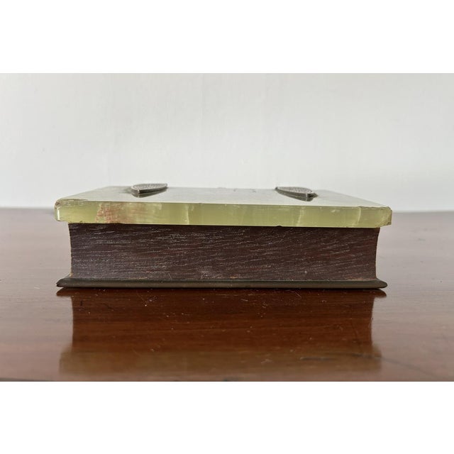 Art Nouveau Jewelry Box in Onyx and Metal, 1920s For Sale - Image 4 of 18