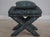 Traditional Pair of Designer Blue & Gray Upholstered Benches or Stools For Sale - Image 3 of 18