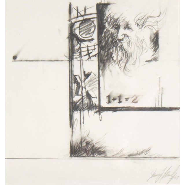 Abstract 1969 Charcoal Drawing by James L. Bruch For Sale - Image 3 of 7