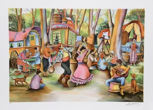 Ari Gradus, "Gypsy Fever," Lithograph