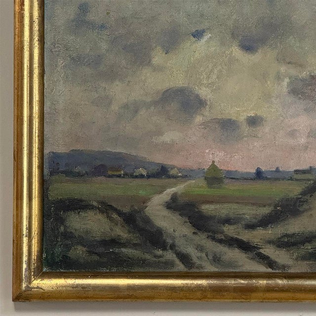Framed Oil Painting on Canvas by Désiré Merny (1865–1947) 'Country Road at Dusk' For Sale - Image 9 of 14