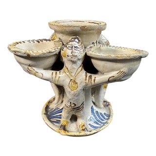 Laertina Majolica Salt Cellar, 1700s For Sale