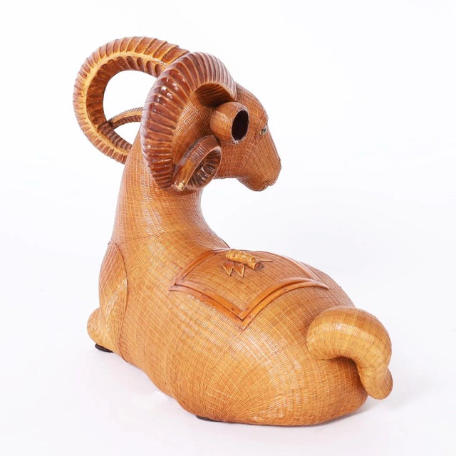 Chinese Wicker Ram Box For Sale - Image 4 of 9