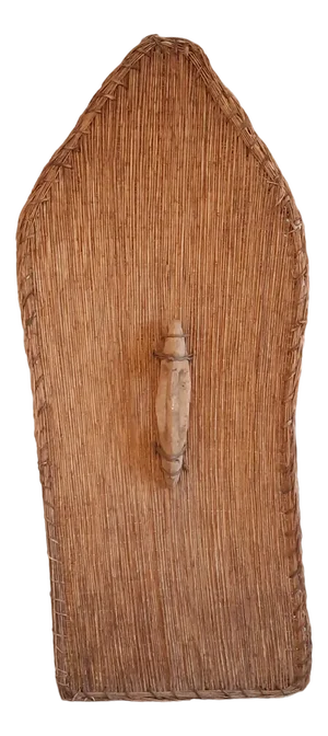 1st Half 20th Century African Massa Ceremonial Wicker Shield, Cameroon / Chad