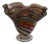 Jozefina Hand-Blown 9” inch Havana Wave Art Glass Vase with Rainbow Cane Swirl For Sale