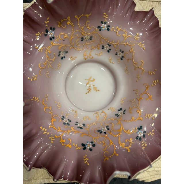 Late 18th Century Victorian-Era Hand-Blown Art Glass Bride's Bowl For Sale - Image 5 of 9
