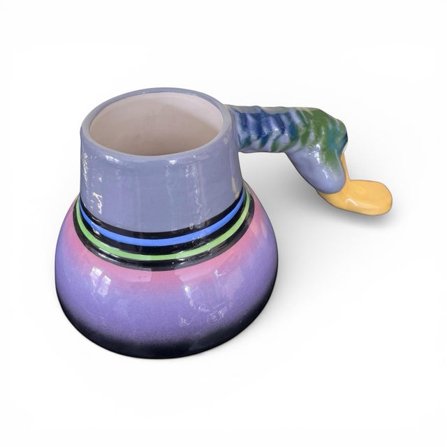 Vintage Postmodern Ceramic Sculptural Duck Mug For Sale In Chicago - Image 6 of 7