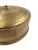 Handcrafted Indian Mango Wood Round Box With Stunning Etched Brass Lid For Sale In New York - Image 6 of 9